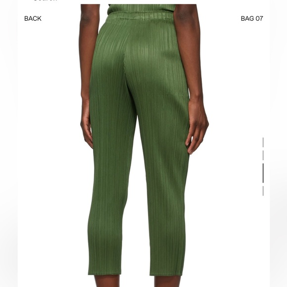 Pleats Please by Issey Miyake Khaki Green Trousers - Picture 2 of 3